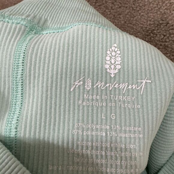Free People Movement Free Throw Shorts Womens Large L Mint Green Ribbed Athletic - Picture 10 of 11